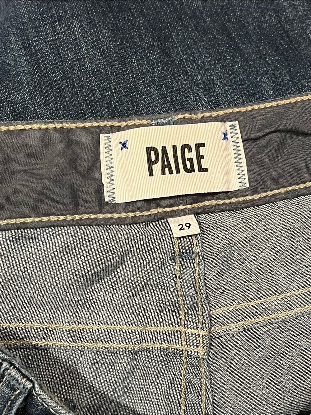 PAIGE Jimmy Jimmy Skinny Jeans | Dark Wash Distressed Stretch Denim Sz 29 EUC - Picture 4 of 8